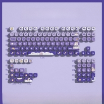 Angel Purple Rabbit 104+18 Clear PC+PBT Dye-subbed Pudding Jelly Keycaps Set OEM Profile Mechanical Keyboard